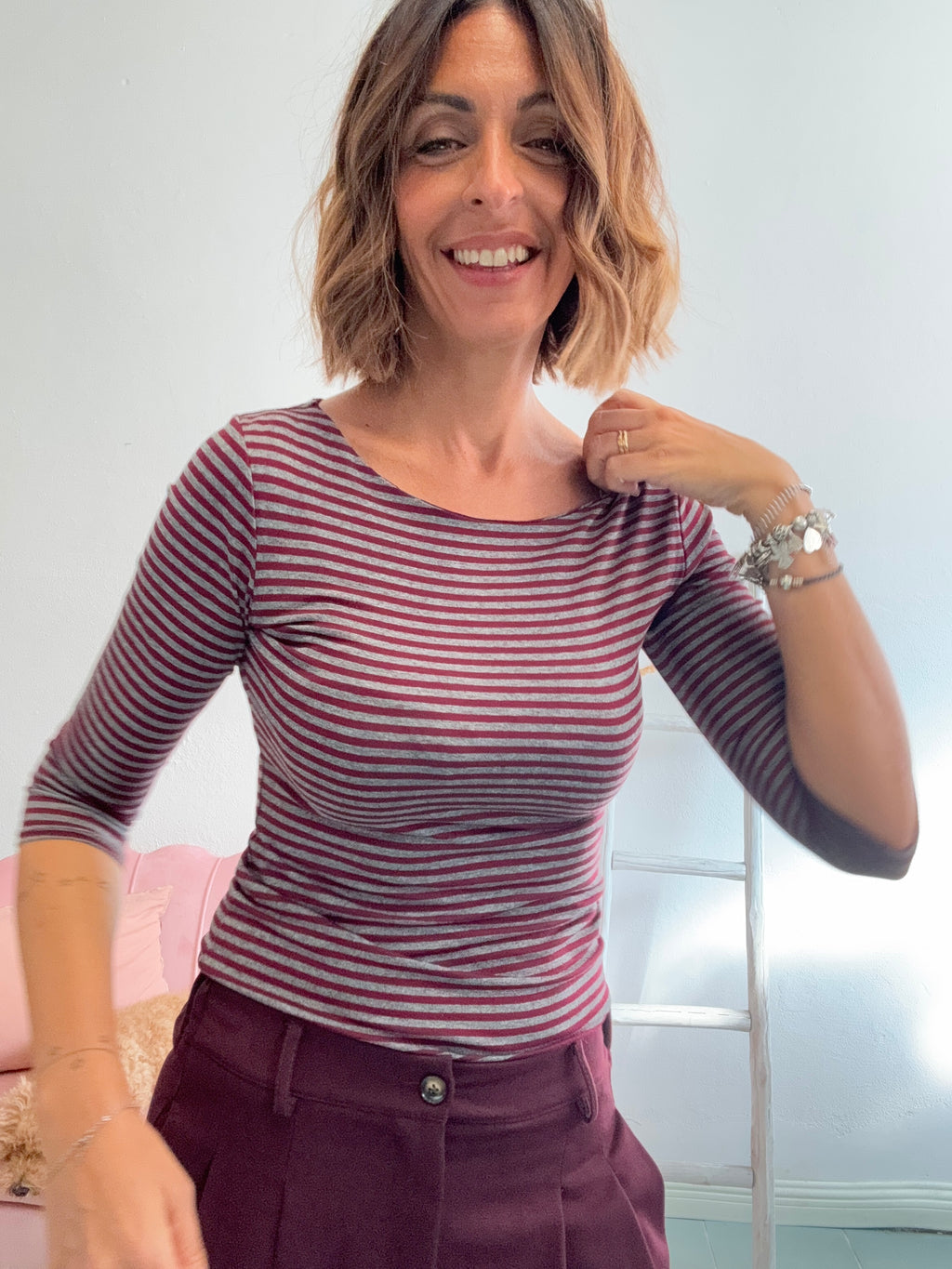 La t-shirt 3/4 a righe