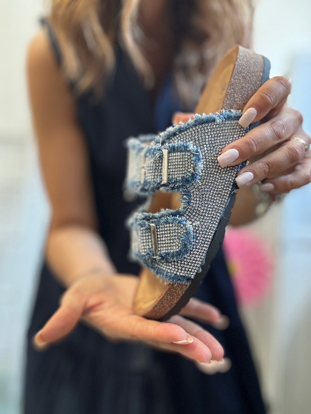 Ciabatta stile Birkenstock denim