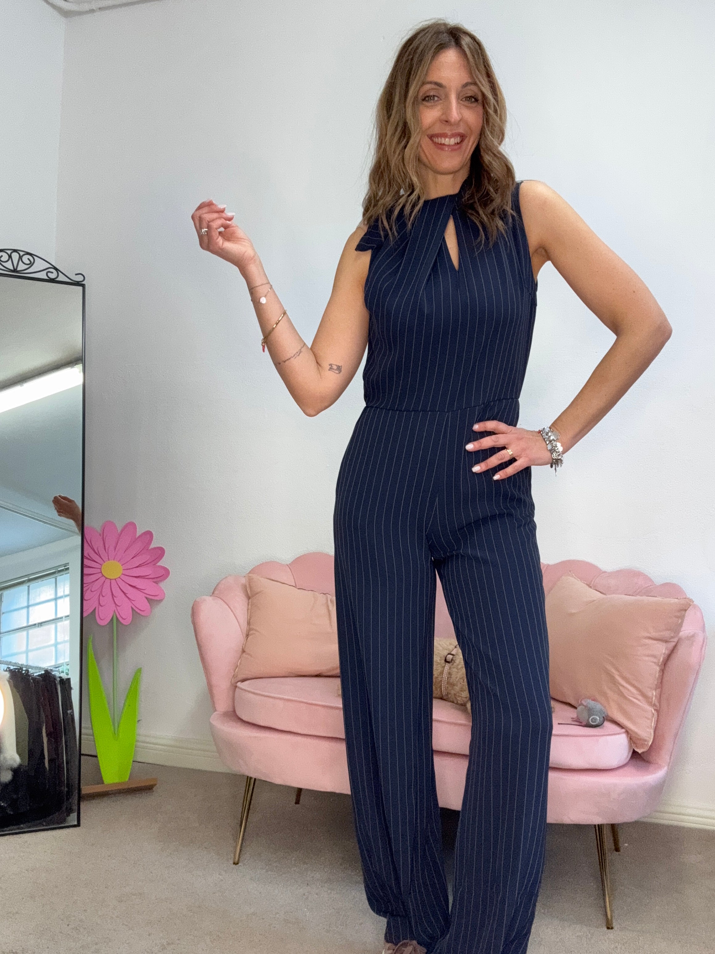 La tuta elegance gessata