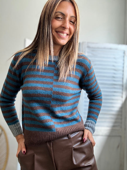 Il pull bicolore Lenny