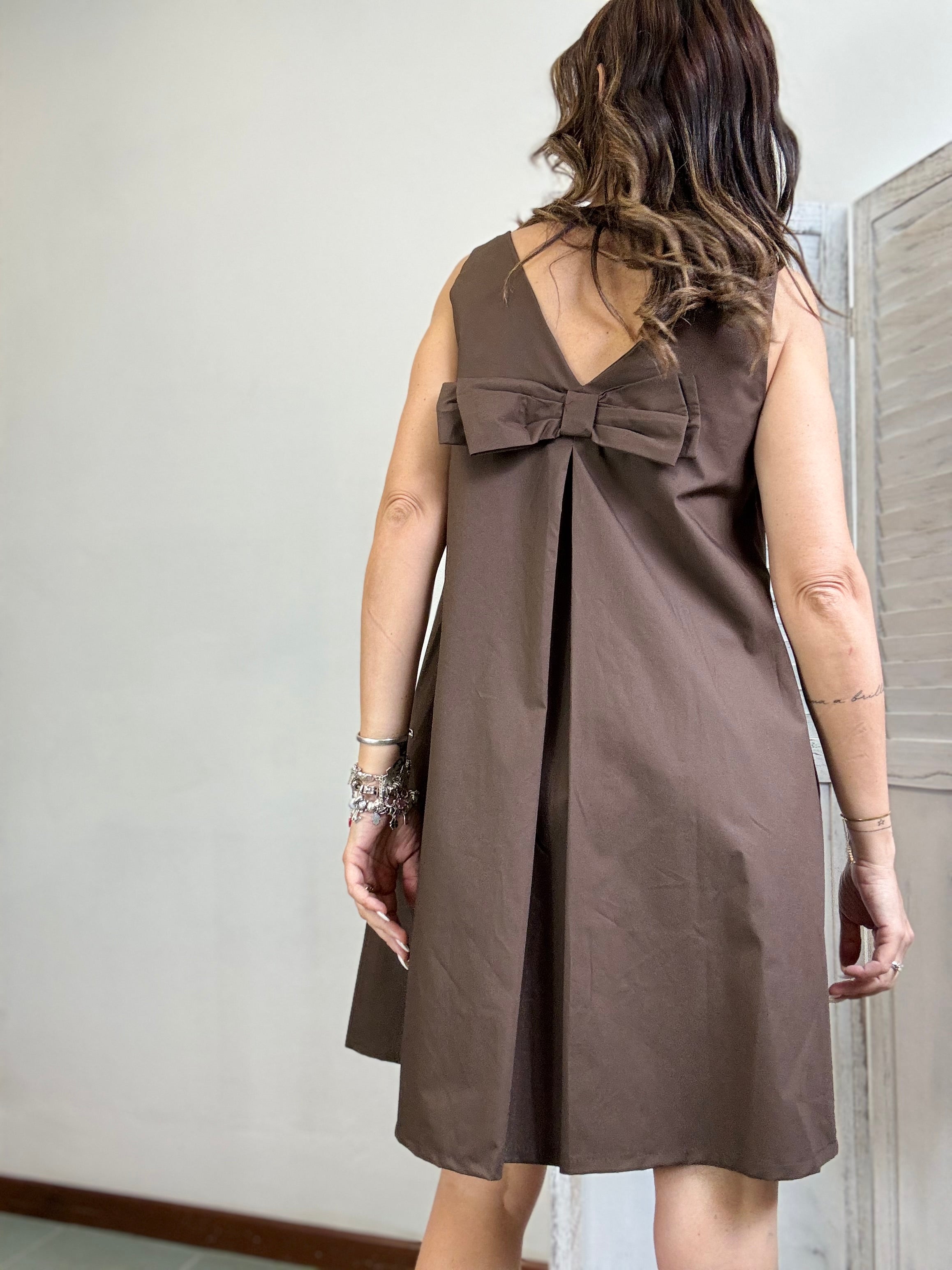 Abito cotone con fiocco dietro