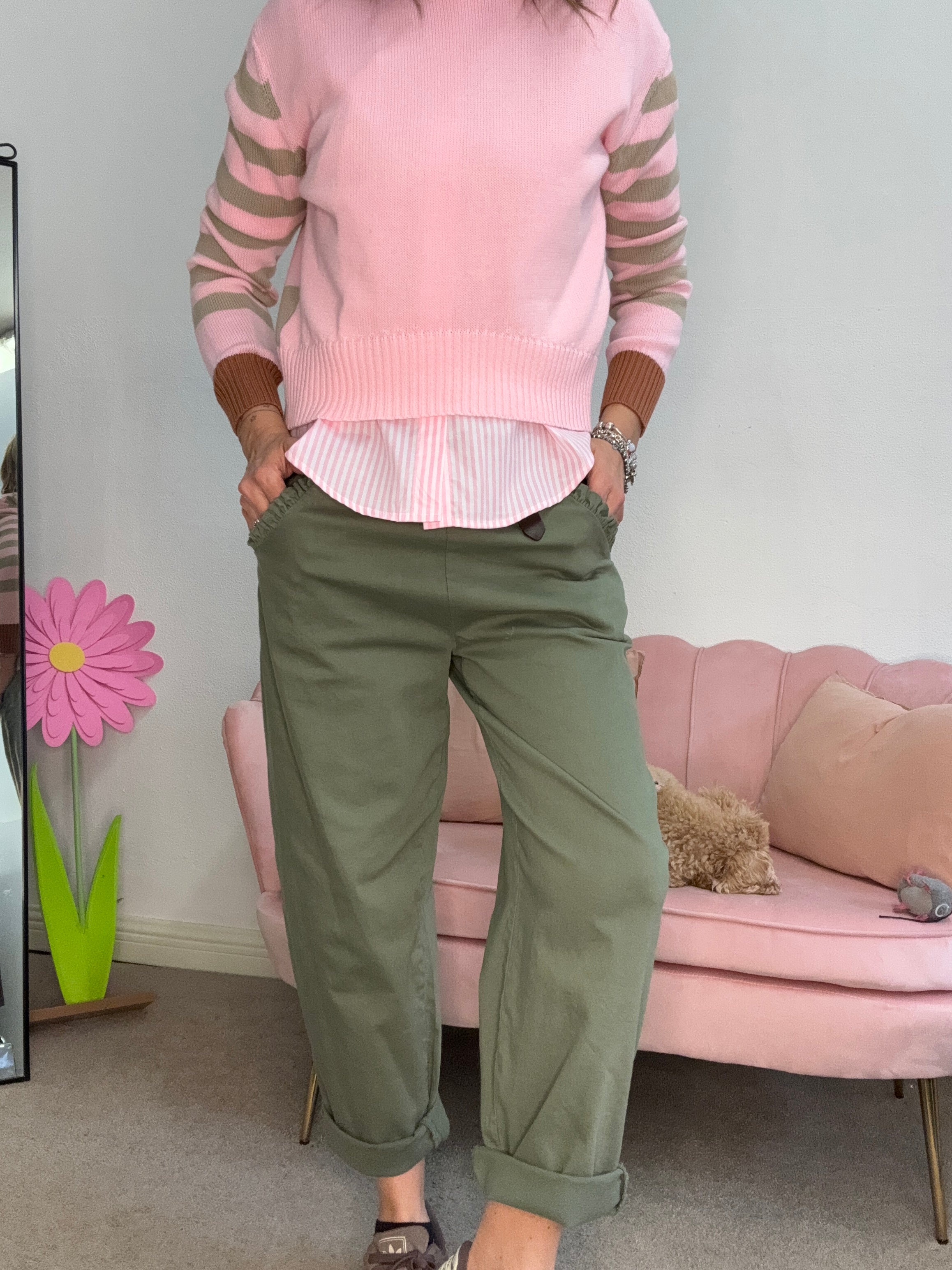 Il pantalone cotone caramella