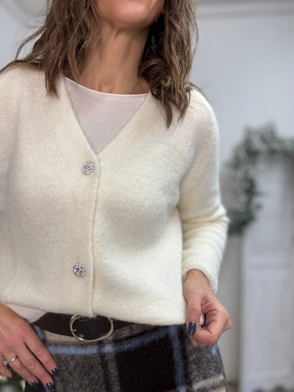 Il caldo cardigan coi bottoni preziosi