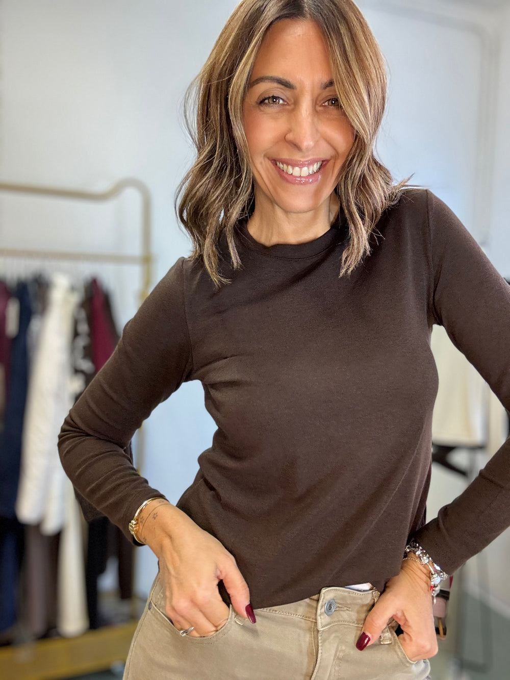 La tshirt basica in calda viscosa