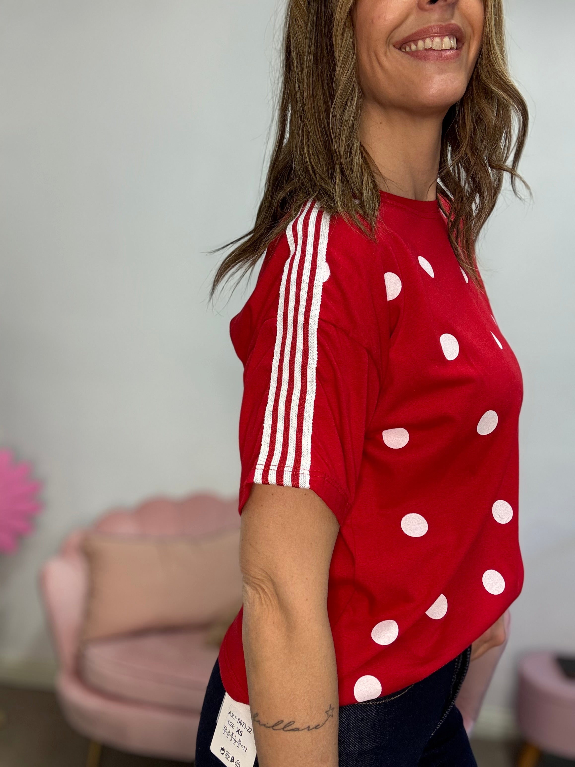 La t-shirt pois e righe