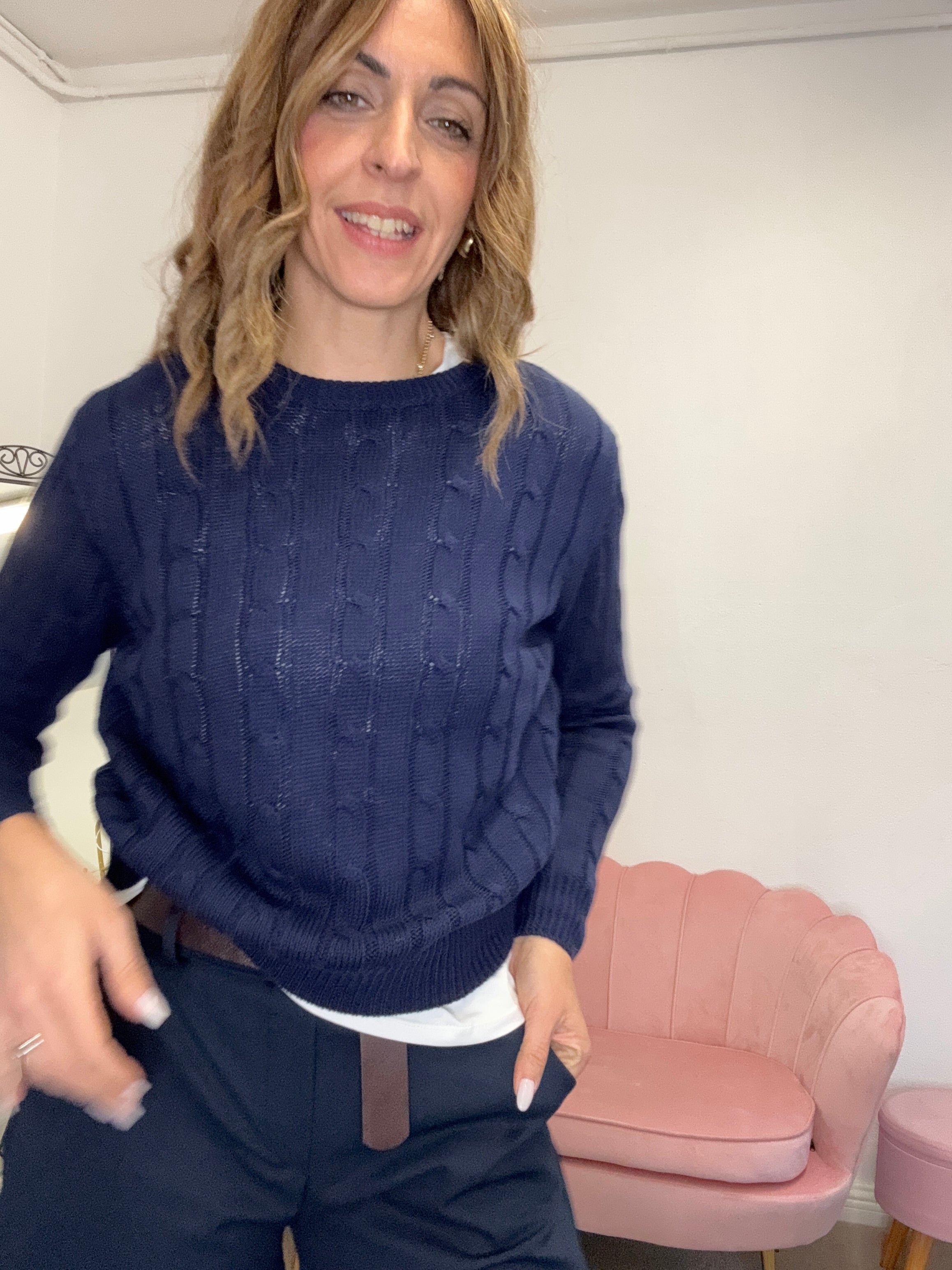 Pull in cotone con le trecce