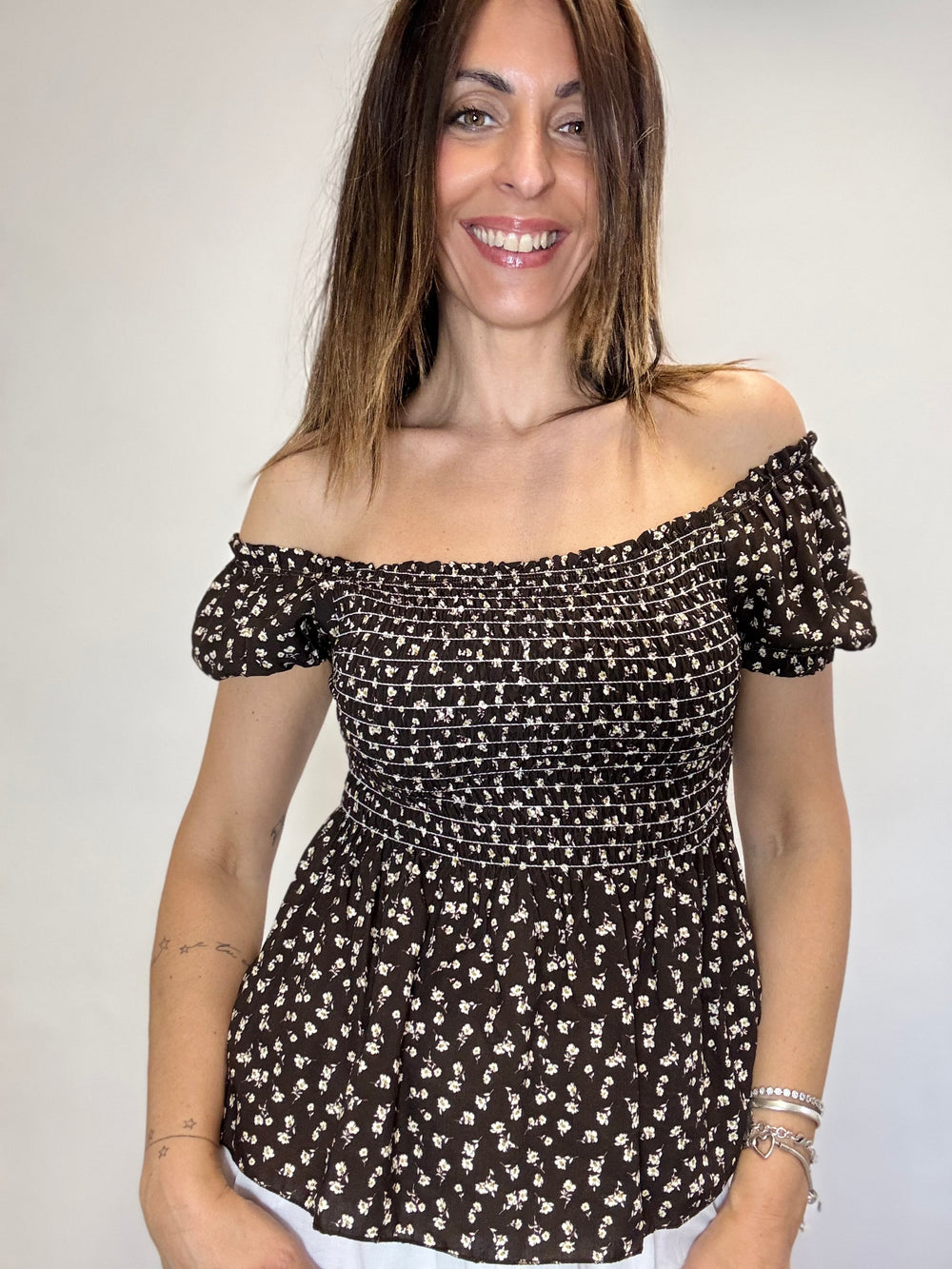 La blusa impero col corpetto elasticizzato