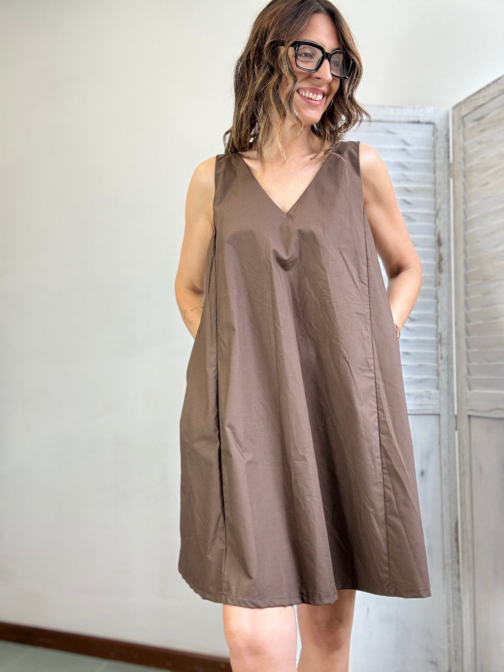 Abito cotone con fiocco dietro