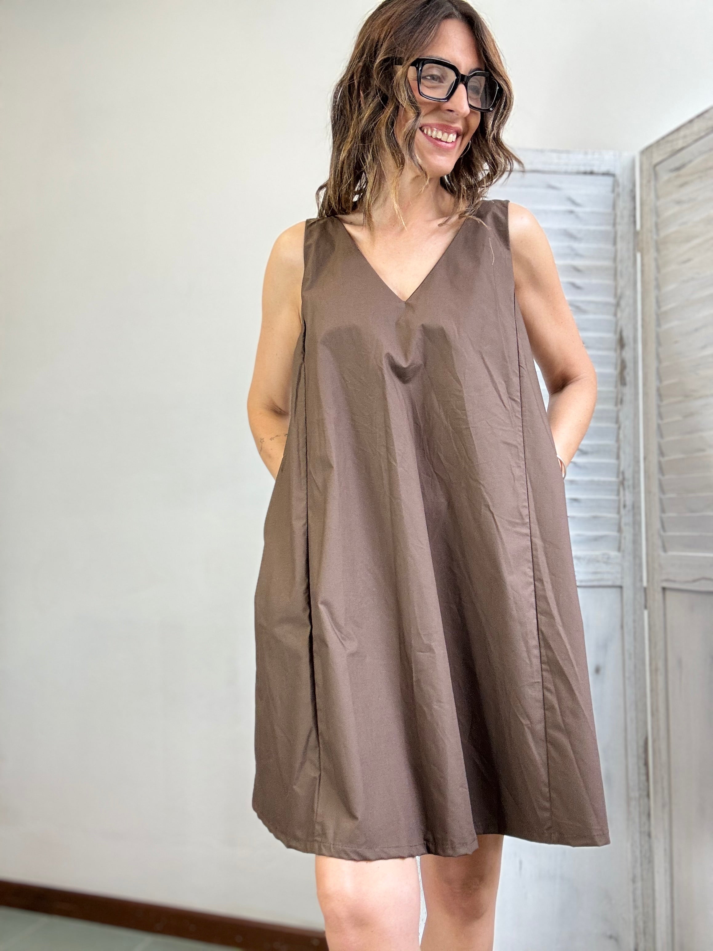 Abito cotone con fiocco dietro