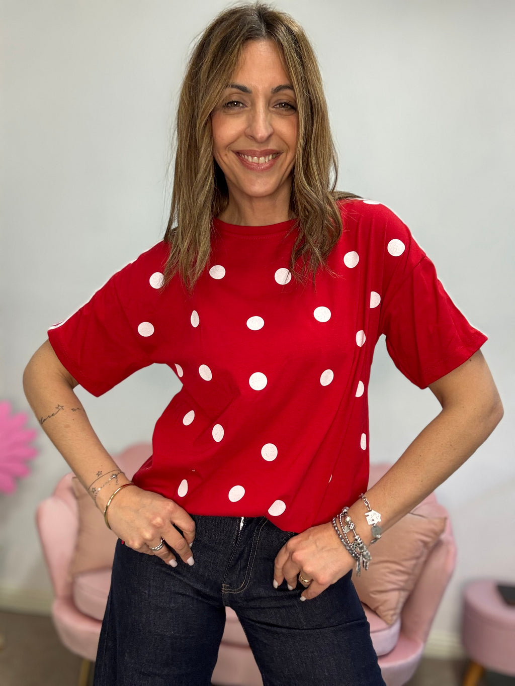 La t-shirt pois e righe