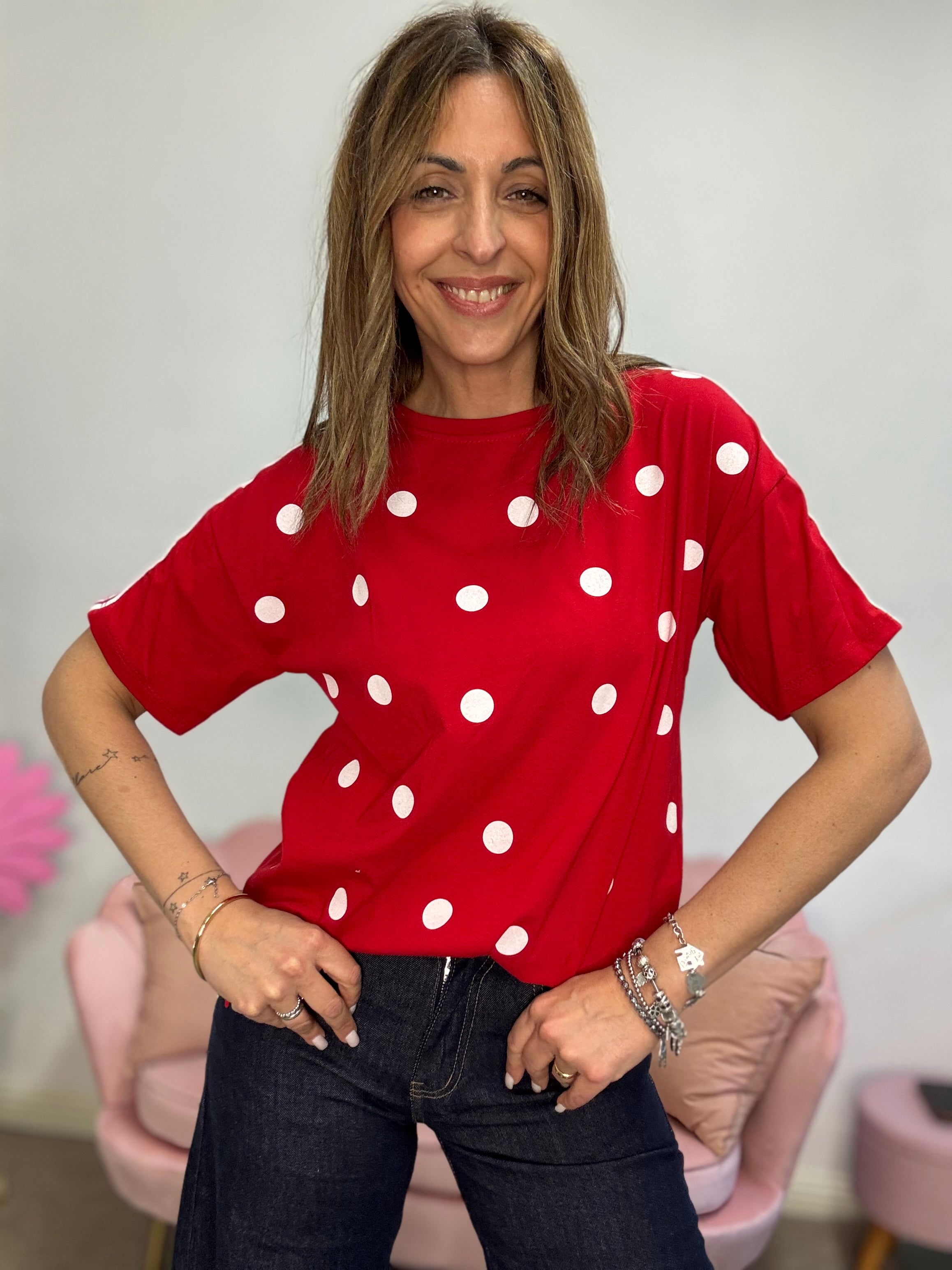La t-shirt pois e righe