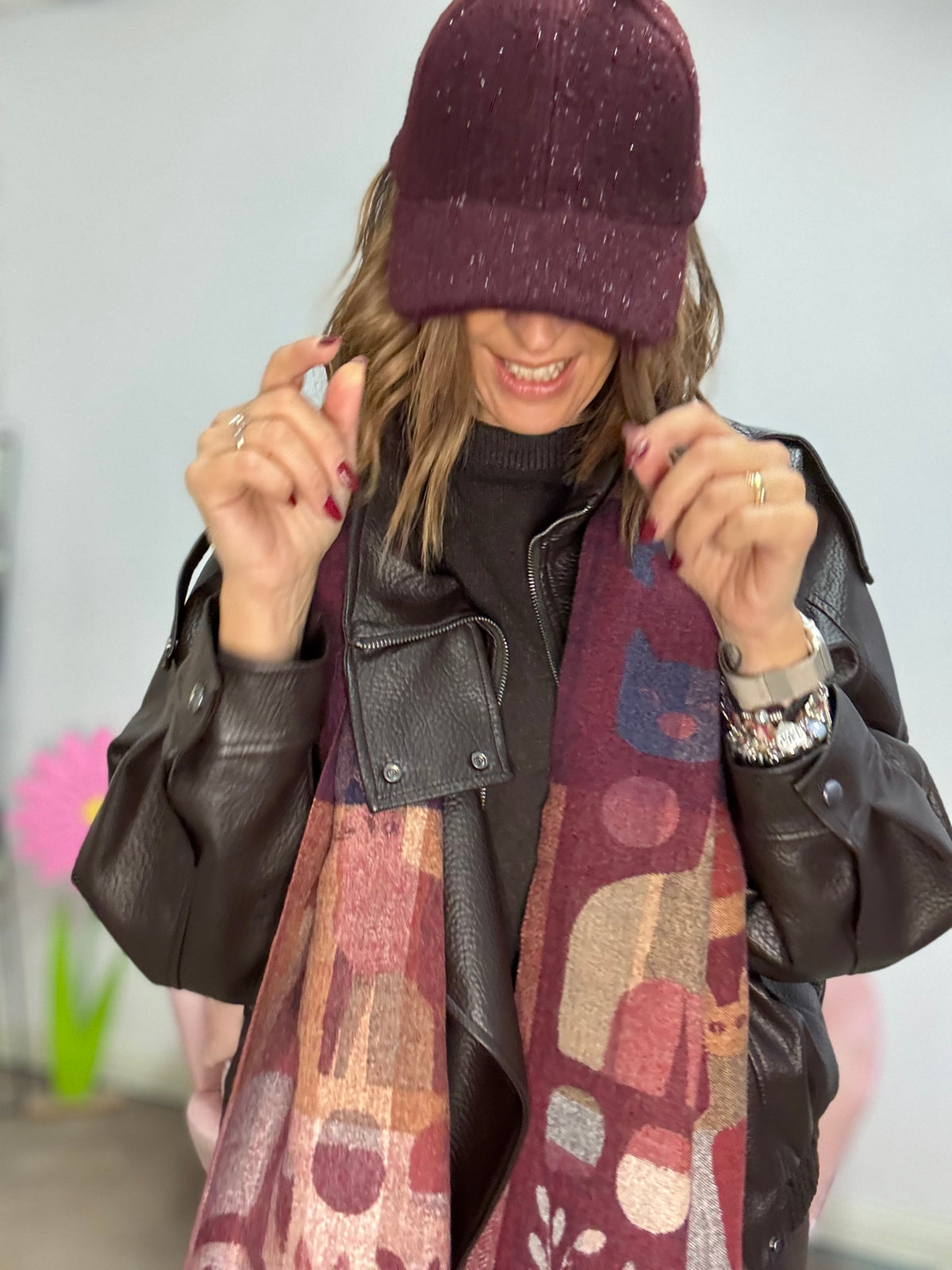 Cappello glitter con la visiera